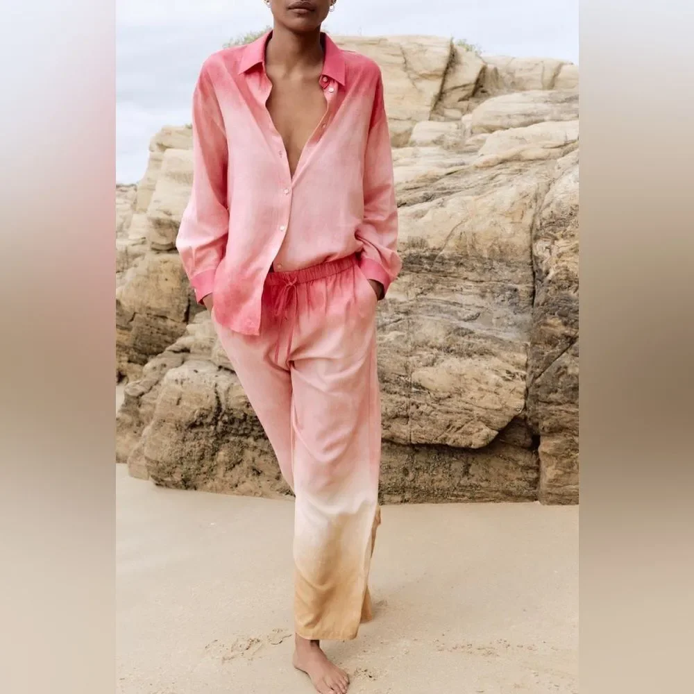 Zara Linen Blend Co-Ord Set New